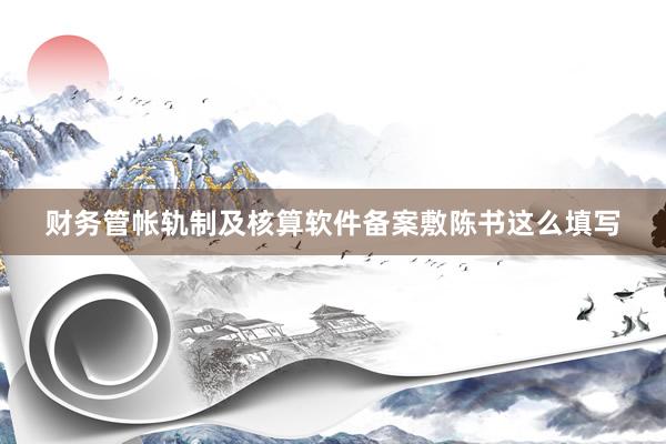 财务管帐轨制及核算软件备案敷陈书这么填写